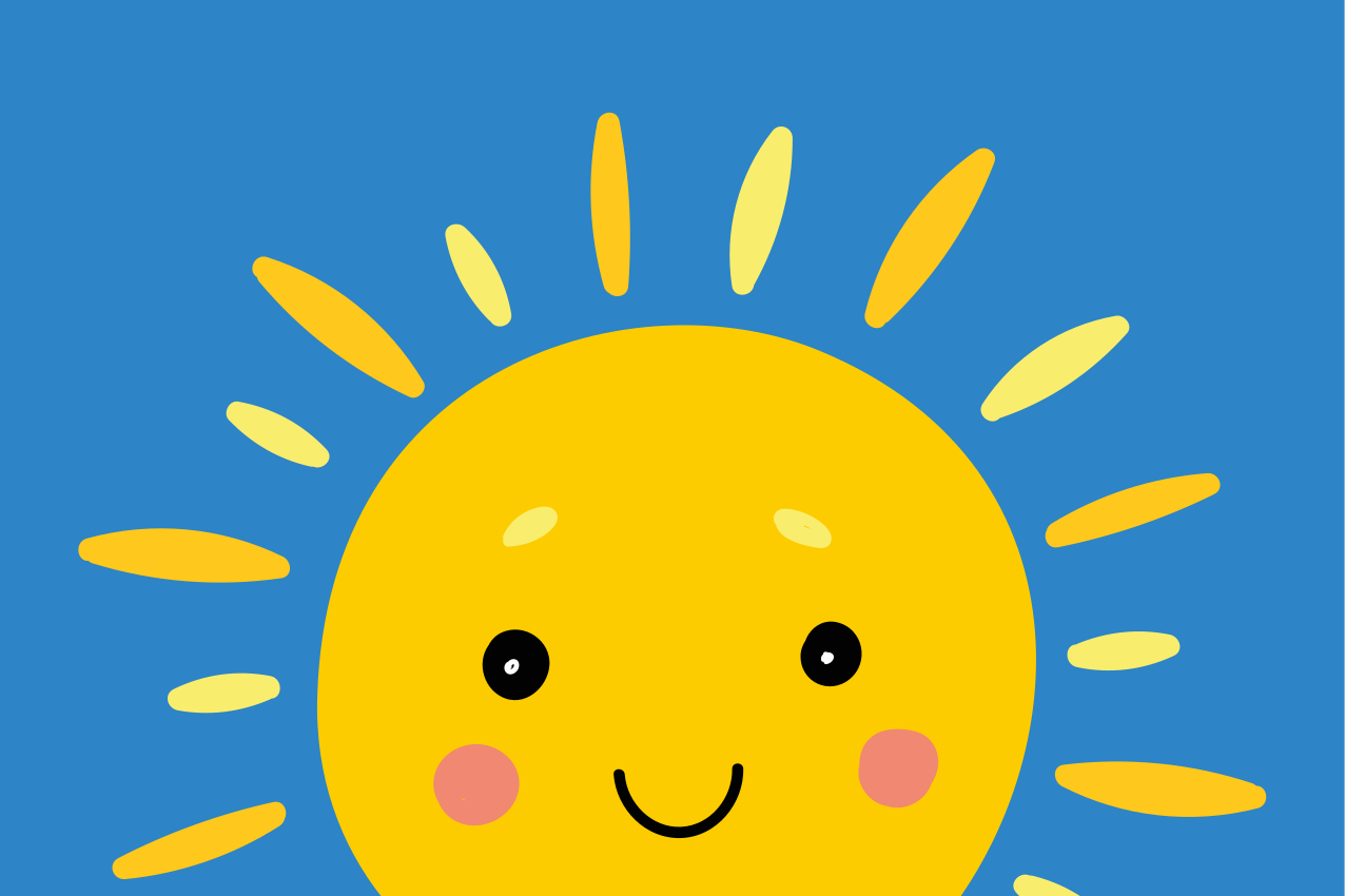 Individual mesa infantil cara de sol sonriente - TenVinilo