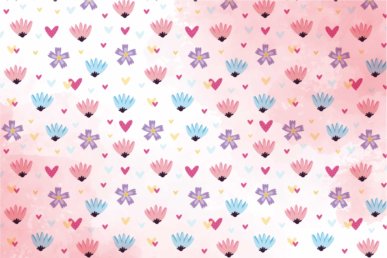Individual mesa infantil patrones de corazón floral - TenVinilo