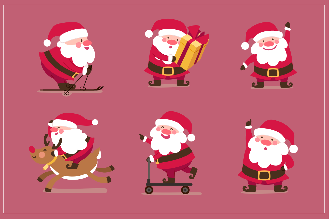 Individual mesa navideño personajes de santa claus - TenVinilo