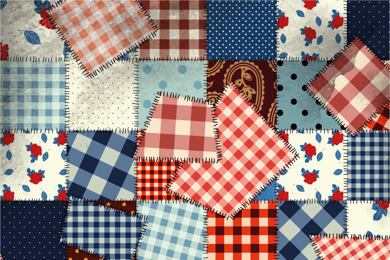 Individual de mesa patrón diseño de patchwork - TenVinilo