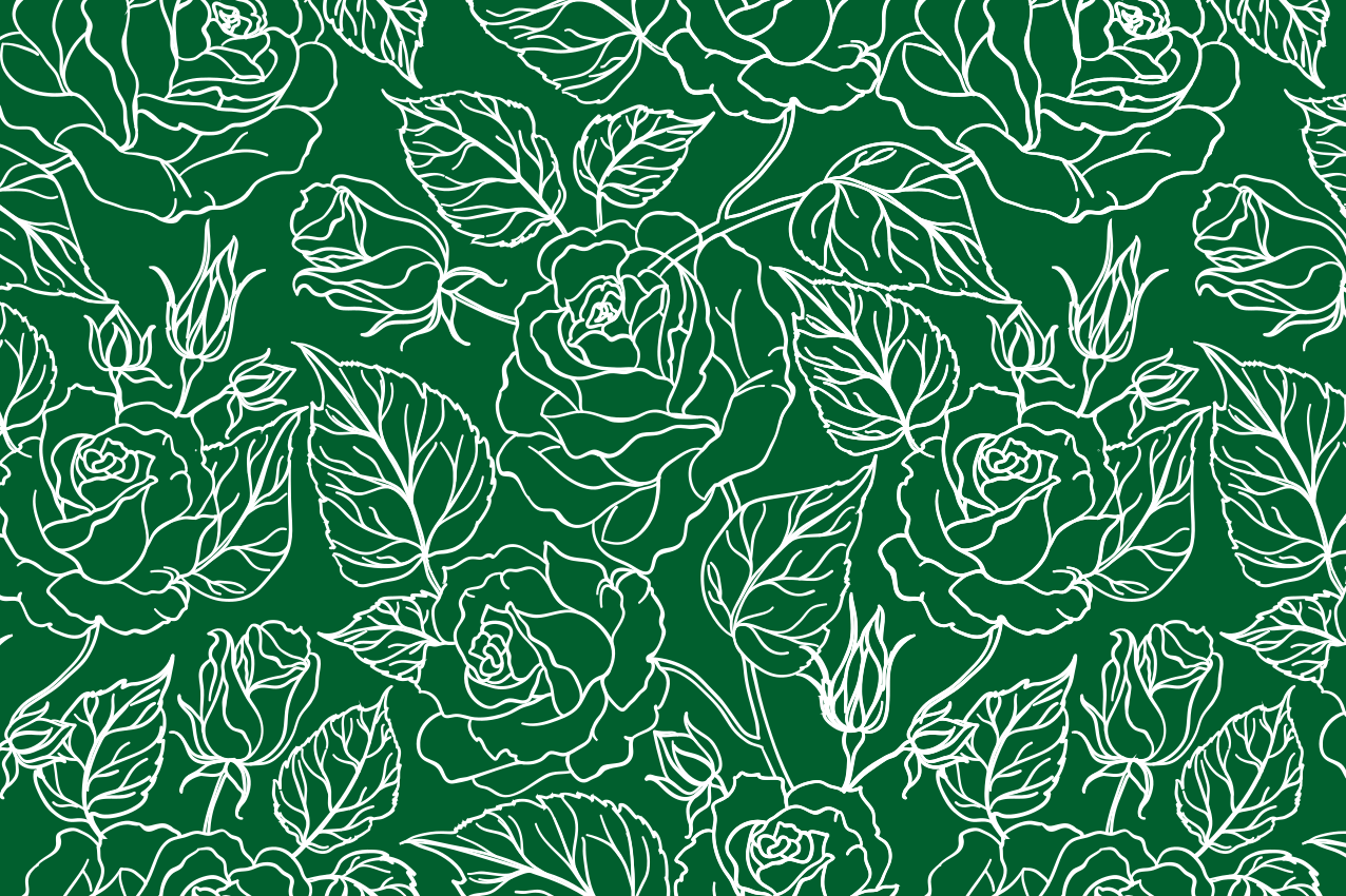 Manteles individuales elegantes Flores verdes - TenVinilo