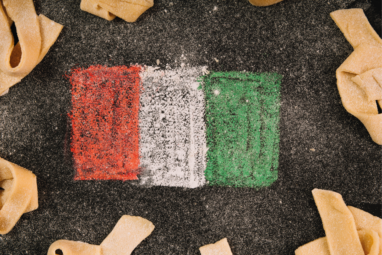 Individual mesa original bandera italiana culinaria - TenVinilo