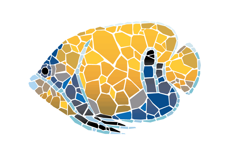 Individual mesa original ilustración de pez mosaico - TenVinilo