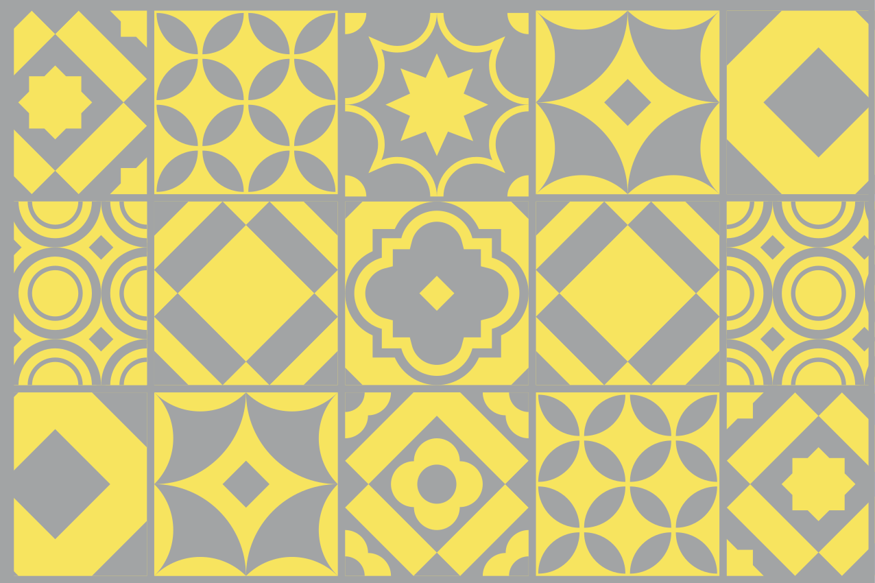 Individual de mesa patrón azulejos geométricos - TenVinilo
