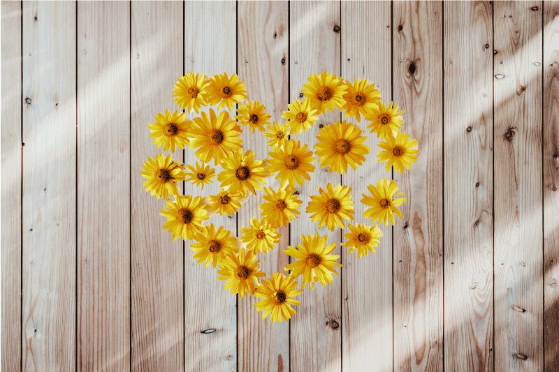 Individual mesa original arreglo floral corazón - TenVinilo