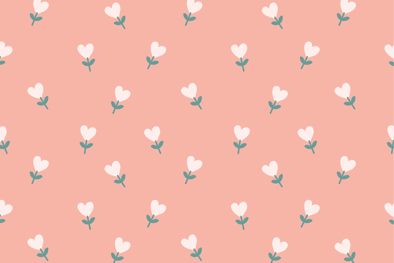 Mantel individual moderno Patrón de flores en forma de corazón - TenVinilo