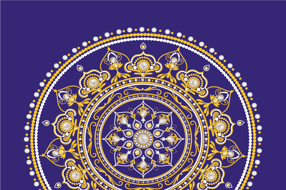 Individual mesa original mandala dorado intrincado - TenVinilo