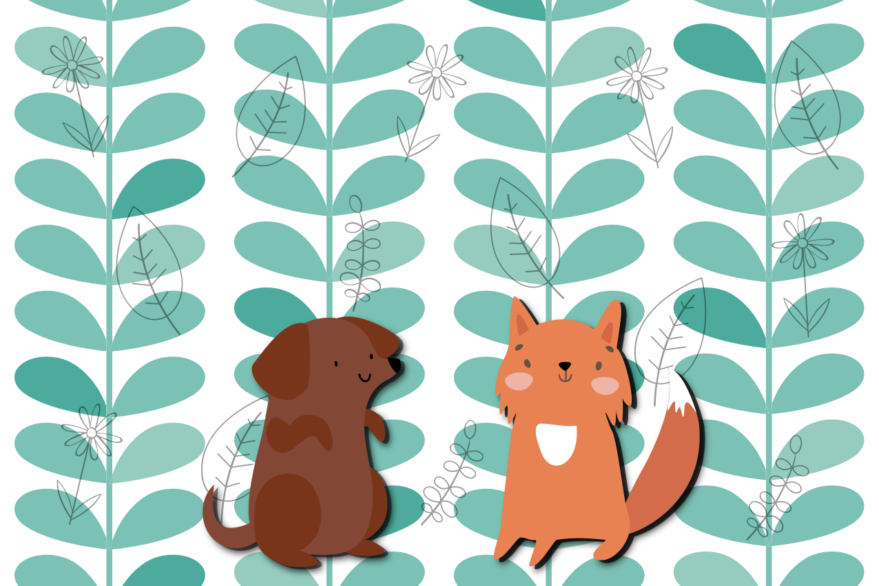 Mantel individual infantil Mejores amigos zorro y perro - TenVinilo