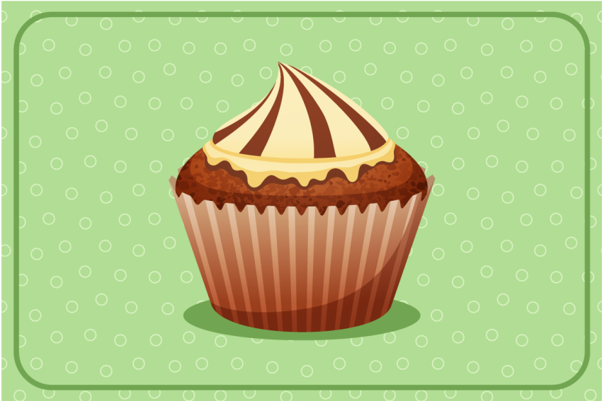 Individual mesa original gráfico de cupcake - TenVinilo