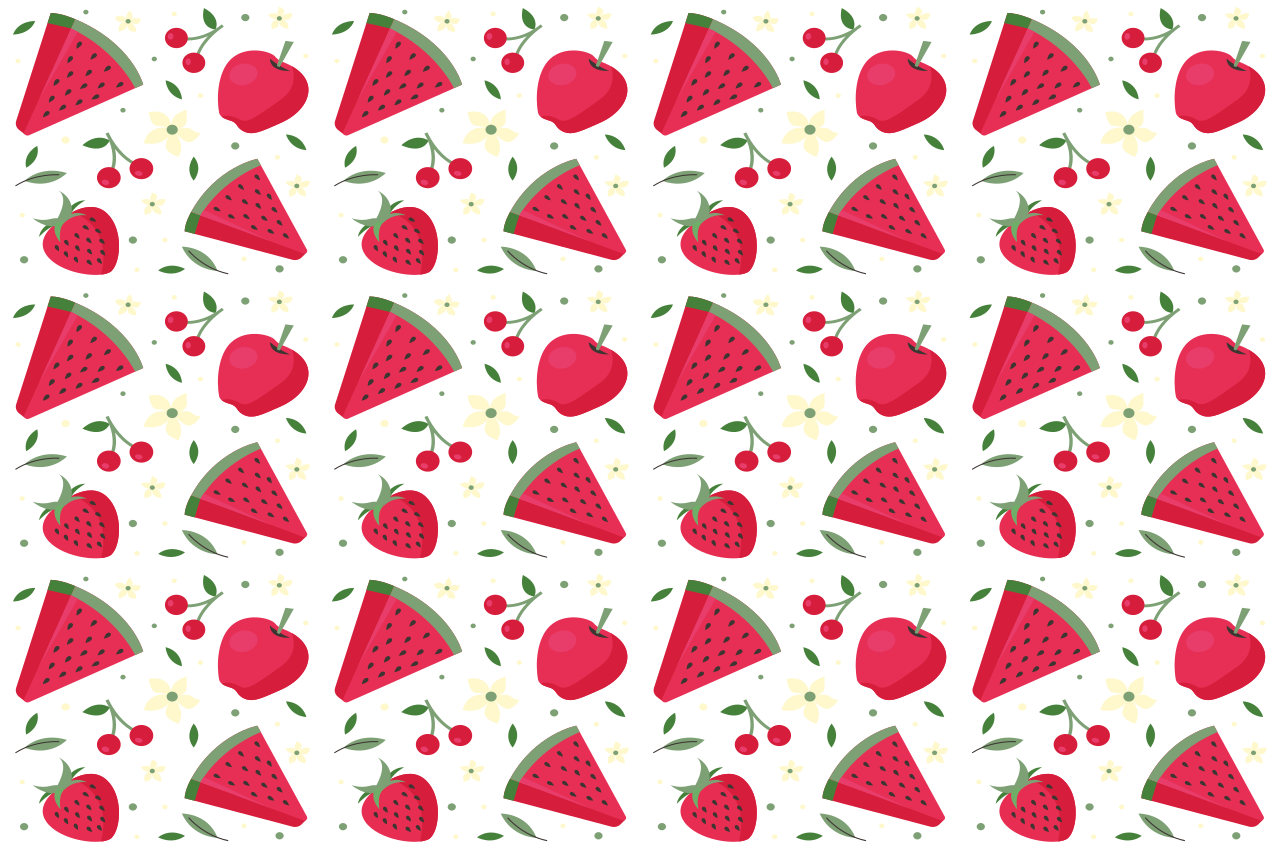 Individual mesa infantil patrón de rodajas de fruta - TenVinilo