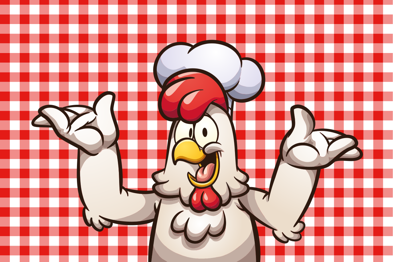 Mantel individual original Cocinero de pollo de dibujos animados - TenVinilo