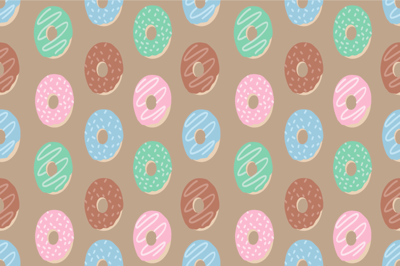 Individual mesa original motivo de donut vibrante - TenVinilo