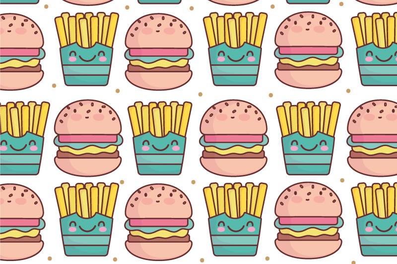 Individual mesa infantil patrón de hamburguesas felices - TenVinilo