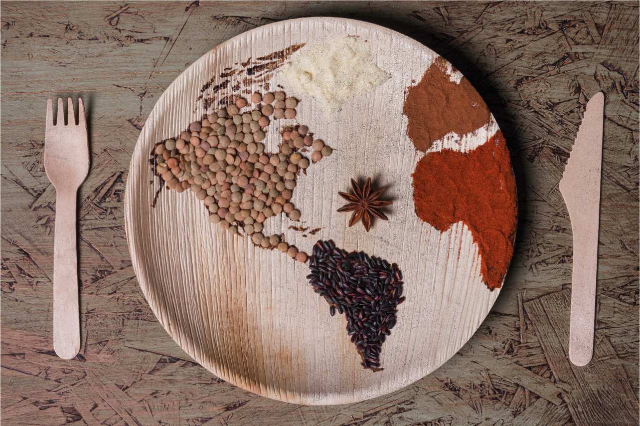 Individual mesa original ingredientes del mapa del mundo - TenVinilo