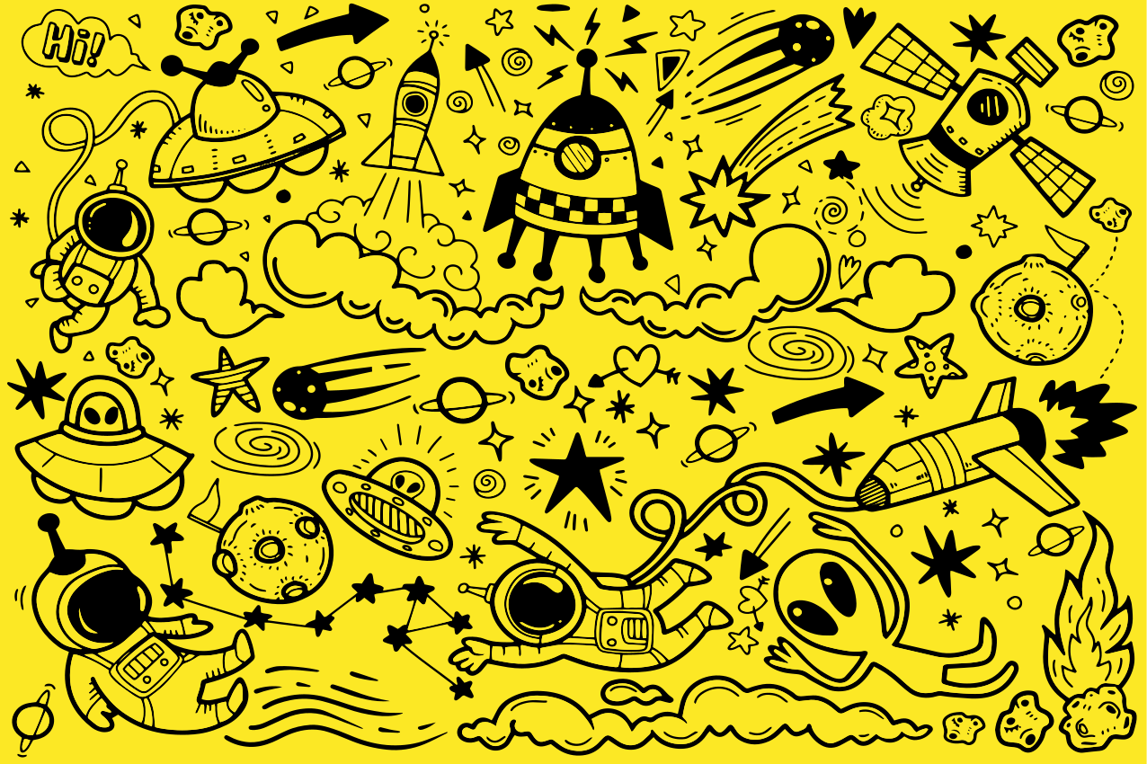 Individual mesa infantil patrones de aventura espacial - TenVinilo