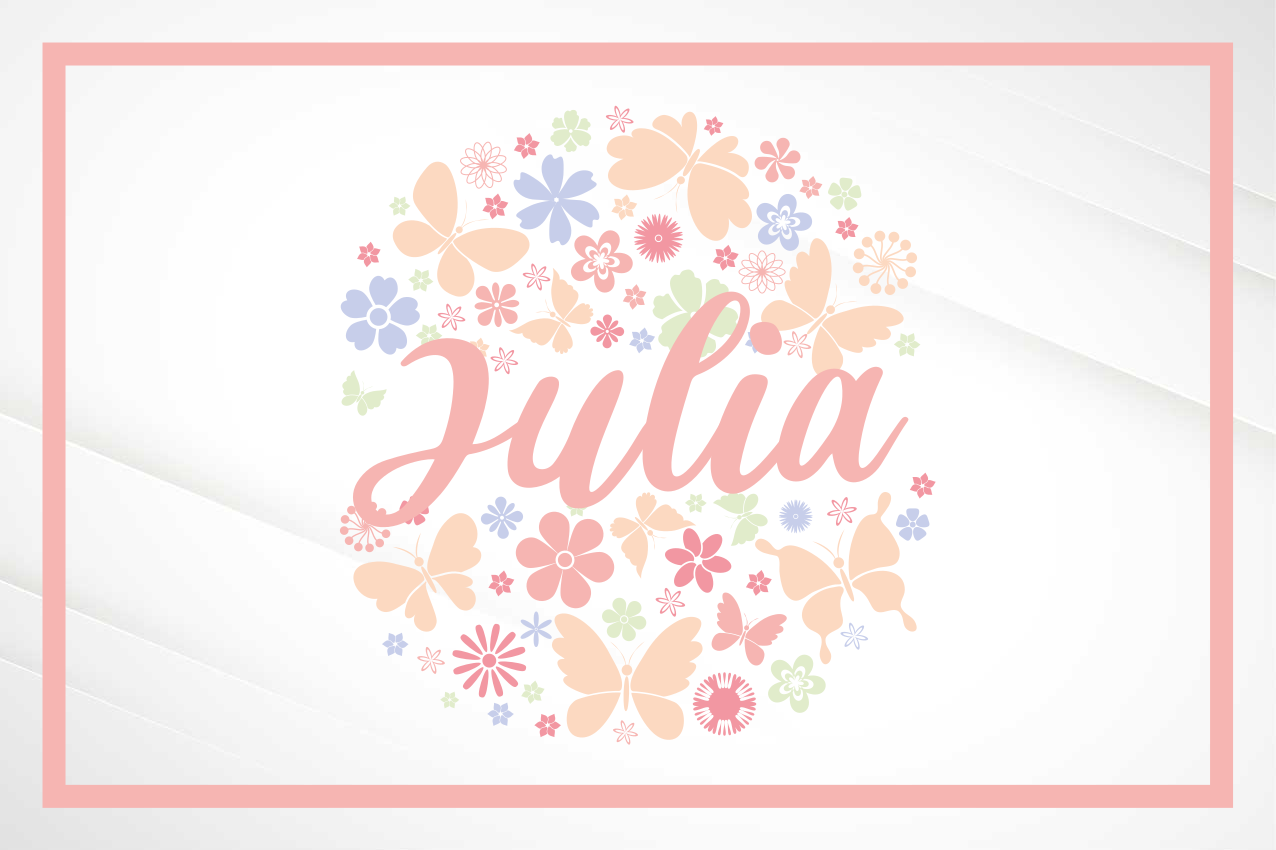 Mantel individual personalizable Círculo de mariposas con nombre - TenVinilo