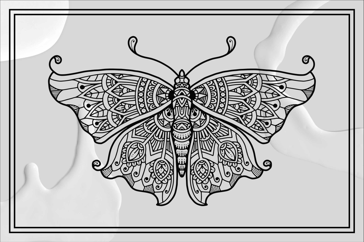 Individual mesa original patrón de mariposas intrincado - TenVinilo