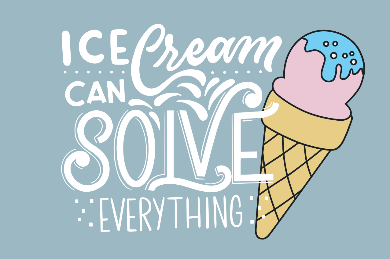 Individual de mesa frase el cono de helado es vida - TenVinilo