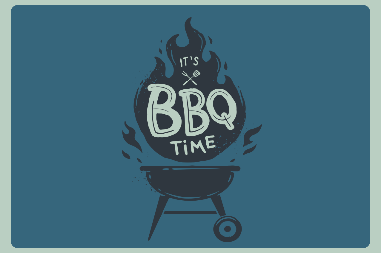 Individual de mesa frase hora de bbq llamas - TenVinilo