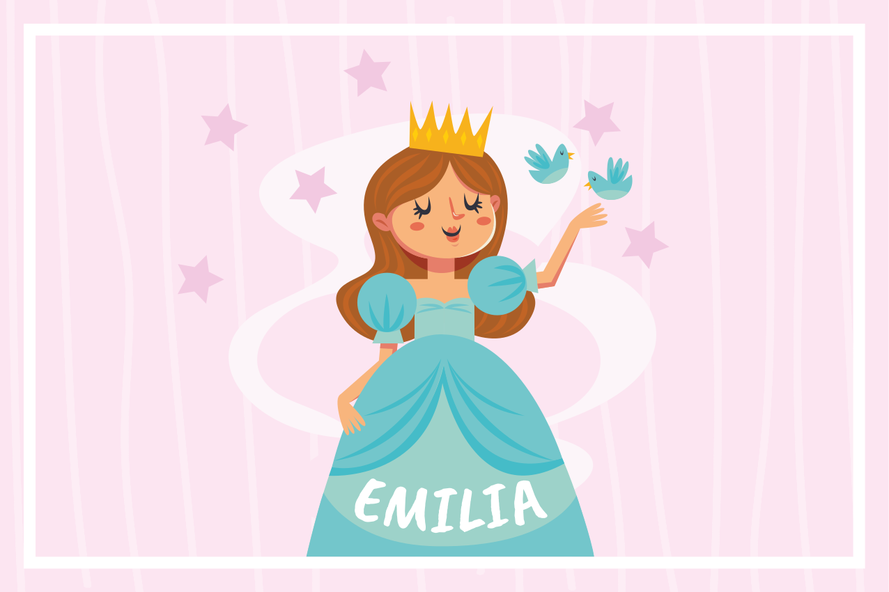Individual mesa infantil ilustración de personaje princesa - TenVinilo