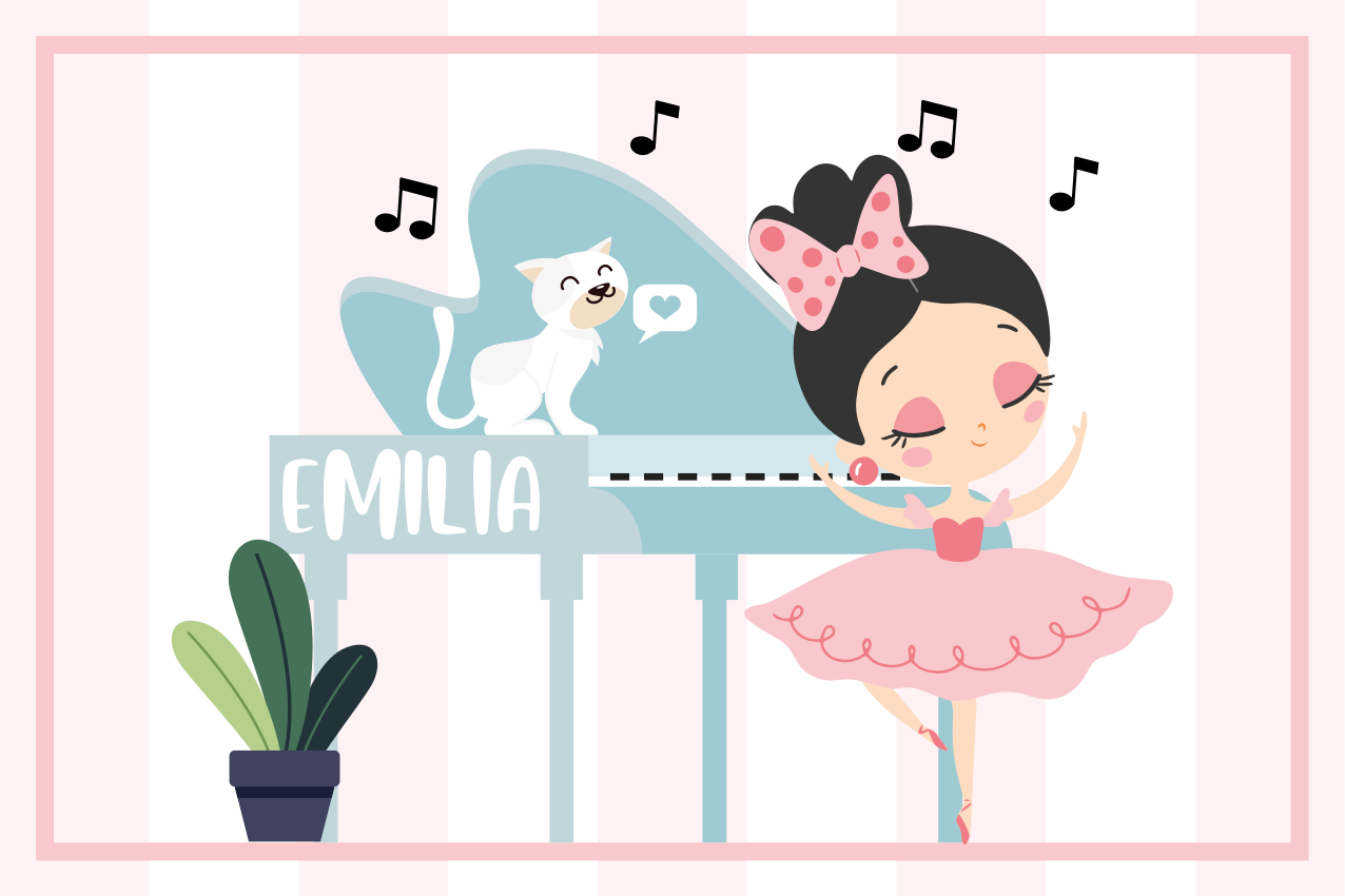 Individual mesa infantil figura bailarina de ballet - TenVinilo