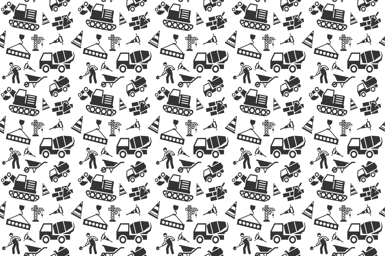 Individual mesa infantil con estampados de construcción - TenVinilo
