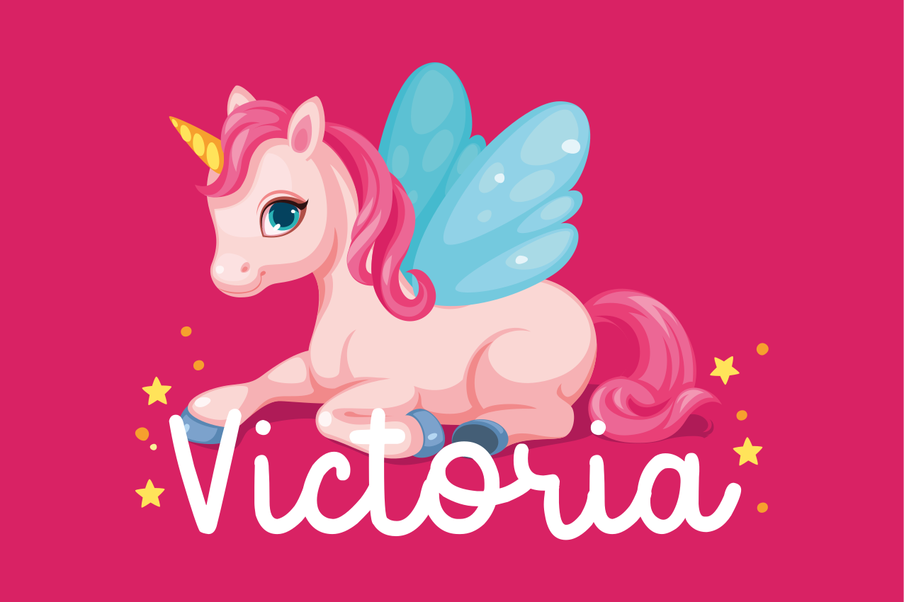 Individual mesa infantil ilustración de unicornio juguetón - TenVinilo