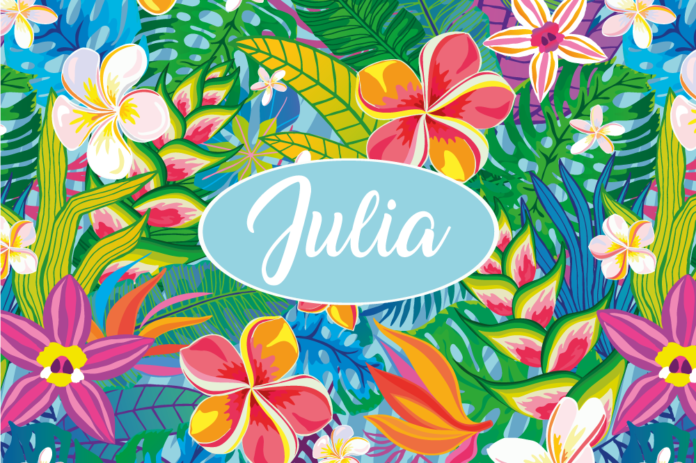 Individual mesa personalizable floral tropical - TenVinilo