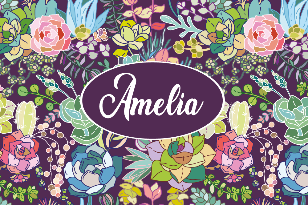 Individual mesa personalizable arte floral personalizado - TenVinilo