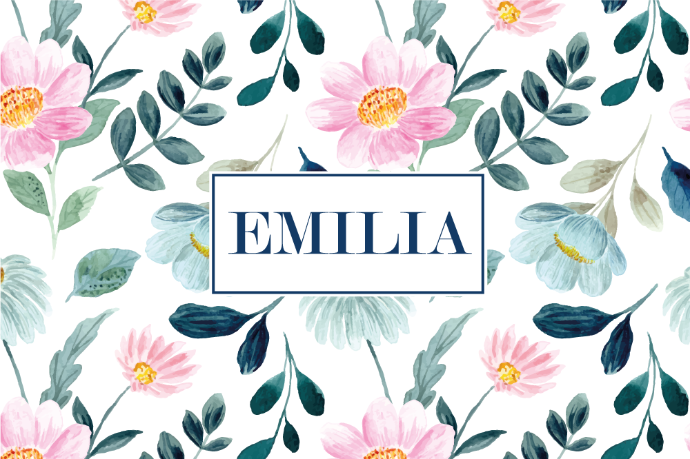 Individual mesa personalizable floral personalizado - TenVinilo