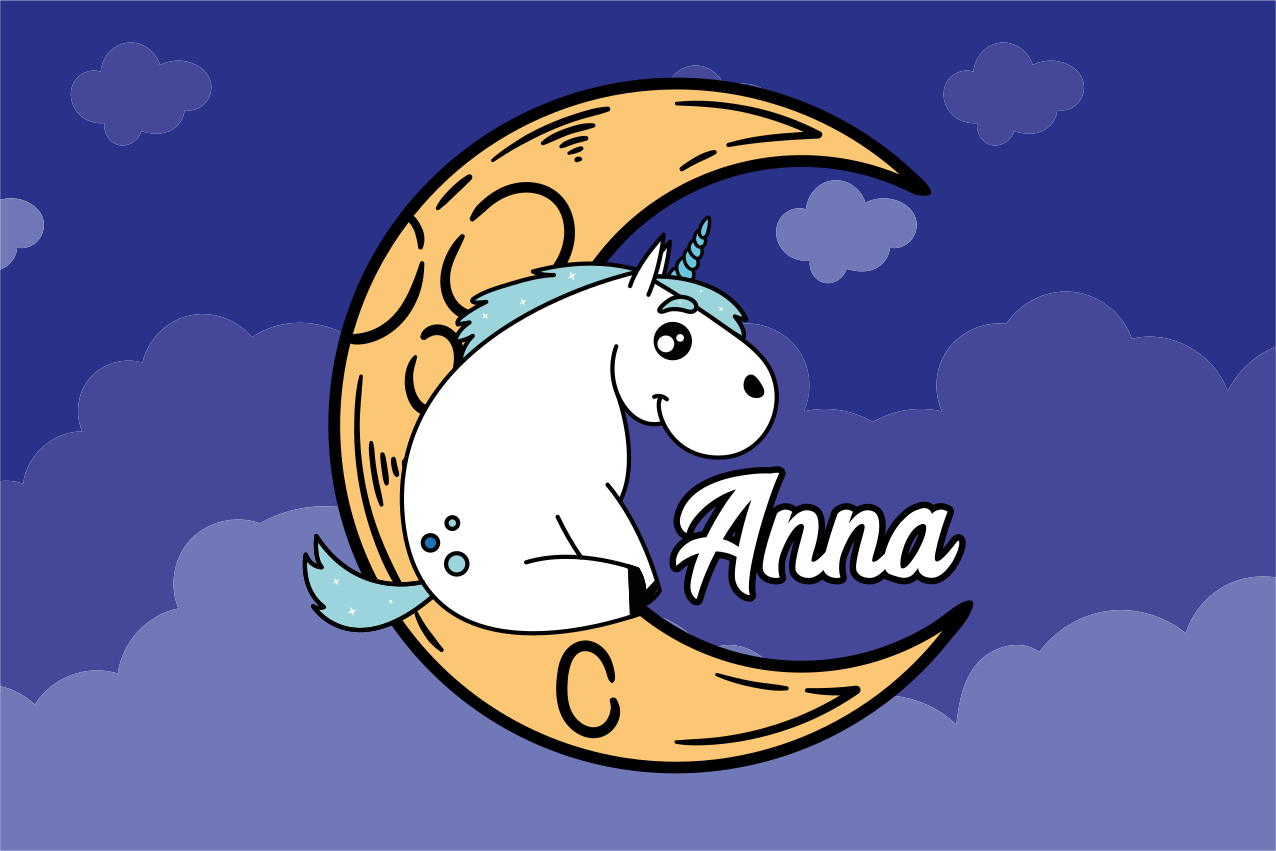 Individual mesa infantil unicornio luna noche - TenVinilo