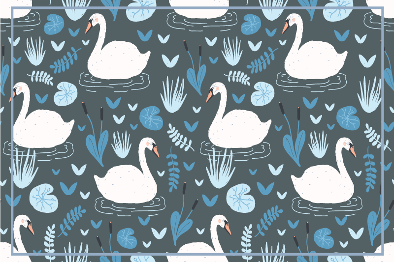Individual mesa original superficie con diseño de cisne - TenVinilo