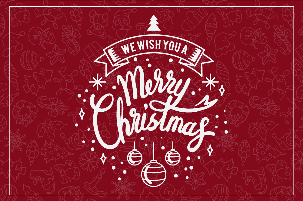 Mantel individual navideño Texto y decoraciones alegres - TenVinilo