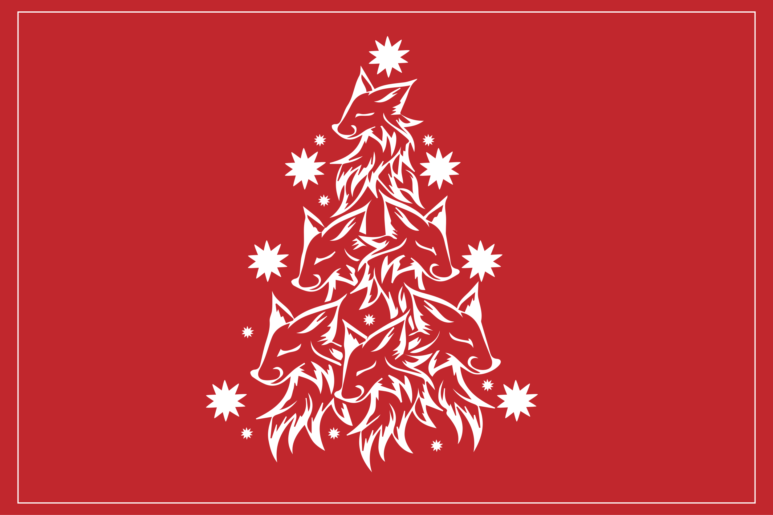 Individual mesa navideño Árbol zorro estilizado - TenVinilo