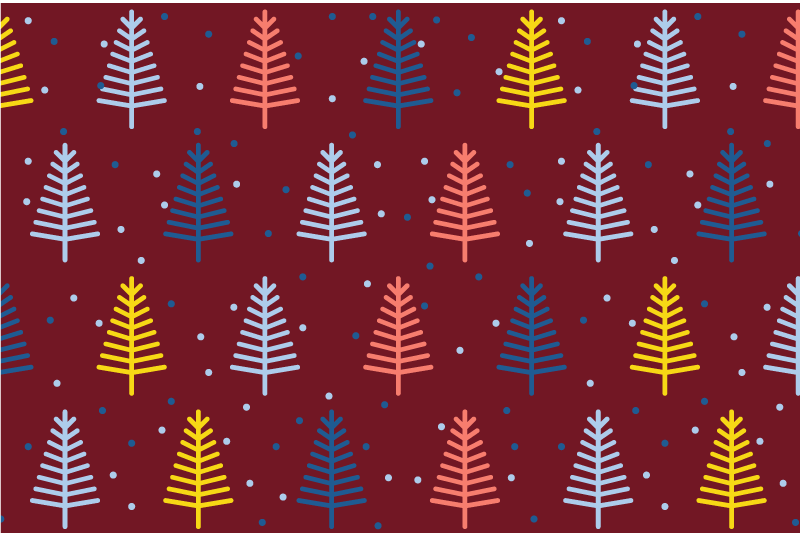 Individual mesa navideño patrón de Árbol colorido - TenVinilo