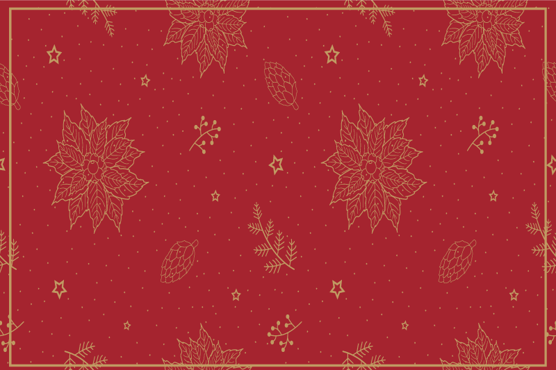 Individual mesa navideño patrón floral festivo - TenVinilo