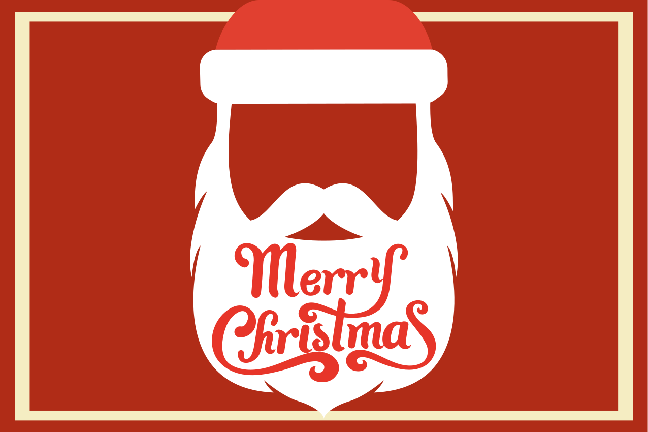 Individual mesa navideño gráfico de barba de santa - TenVinilo