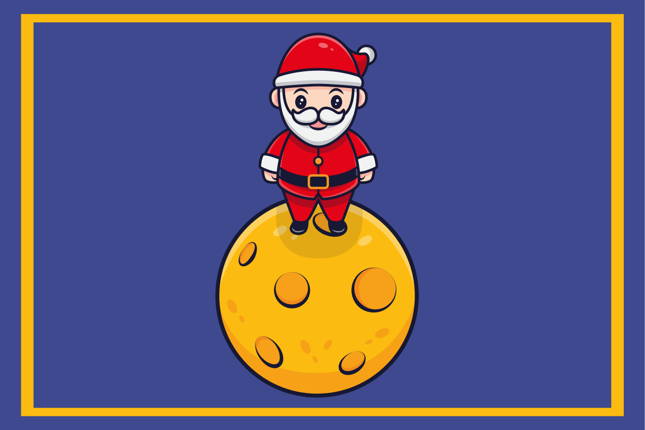 Individual mesa navideño santa en la luna - TenVinilo