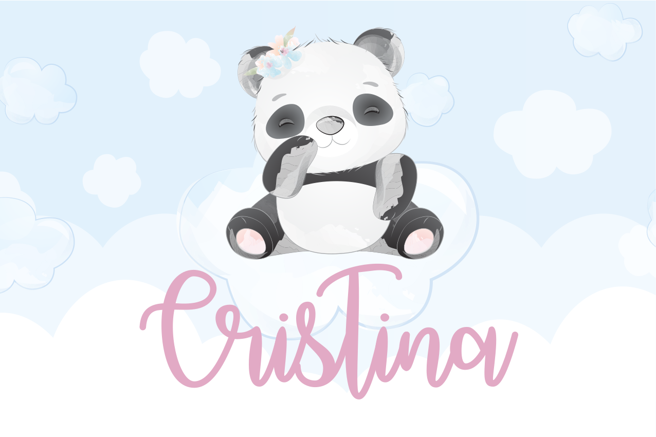 Individual mesa infantil personaje panda lindo - TenVinilo