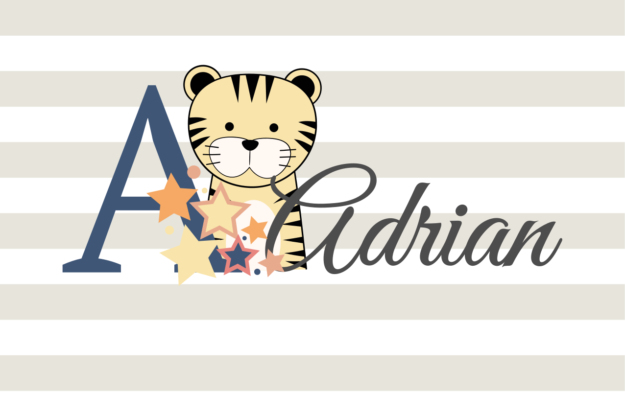 Individual mesa infantil ilustración de tigre lindo - TenVinilo