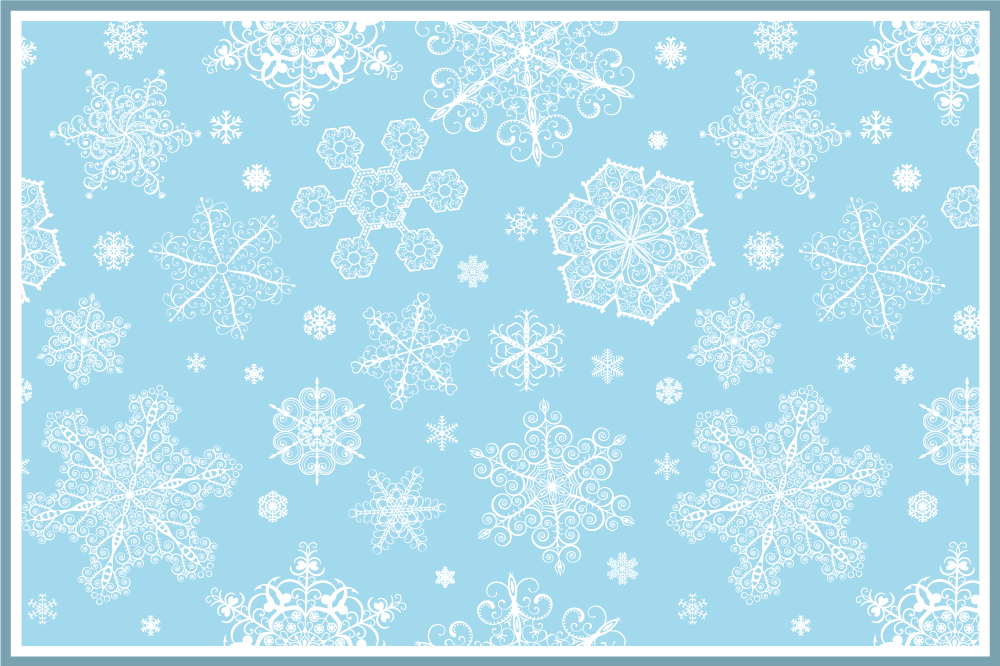 Mantel individual navideño Copos de nieve blancas sobre fondo azu - TenVinilo