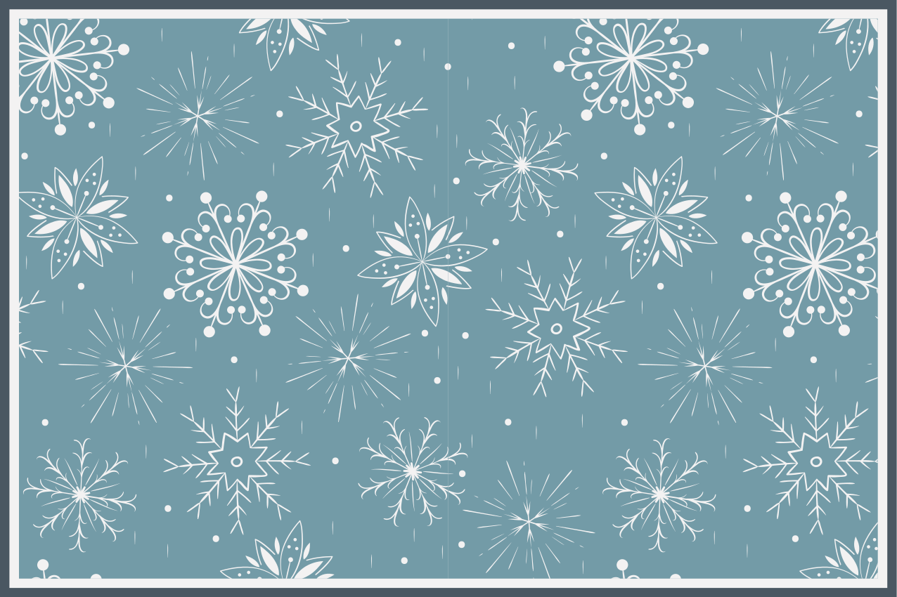 Individual mesa navideño fondo de copos de nieve - TenVinilo