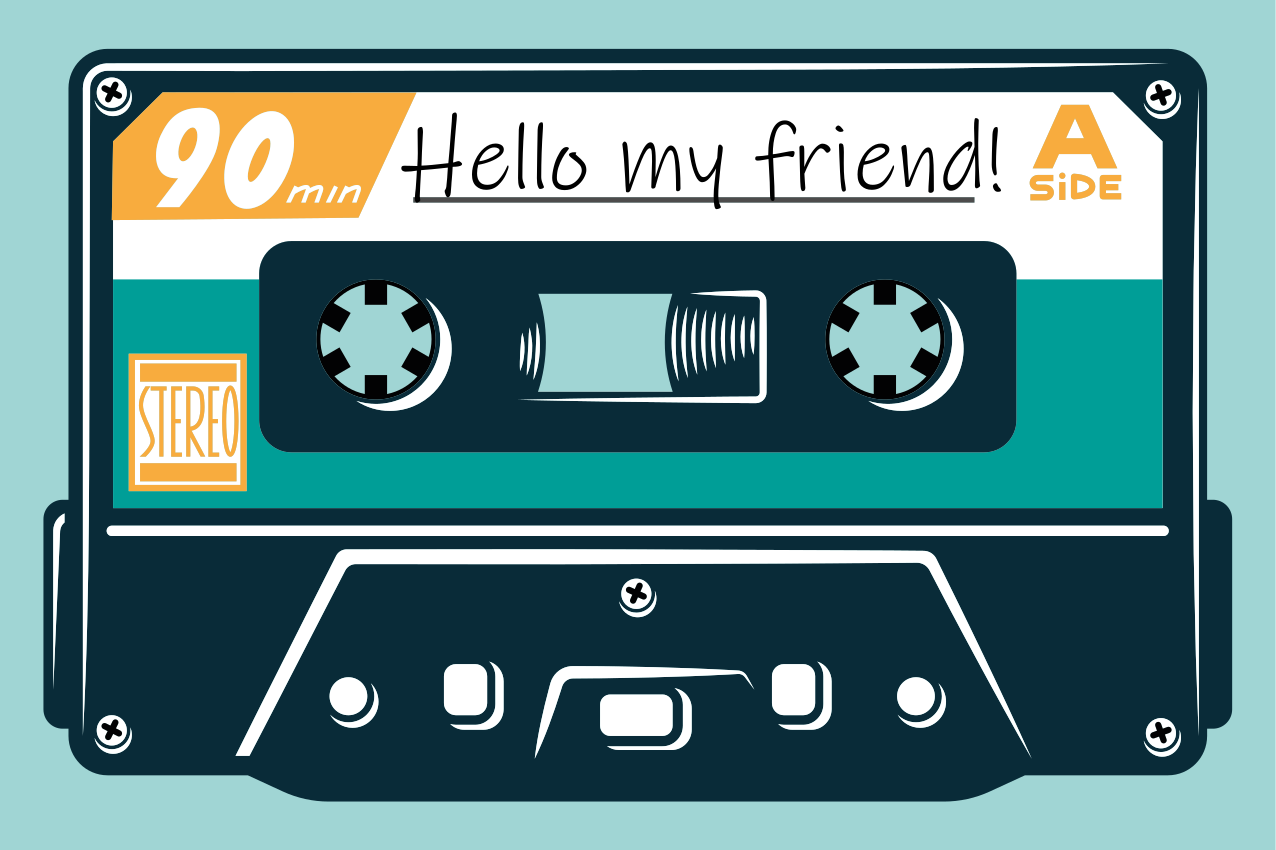 Mantel individual personalizable Cinta de cassette de los 80 con  - TenVinilo