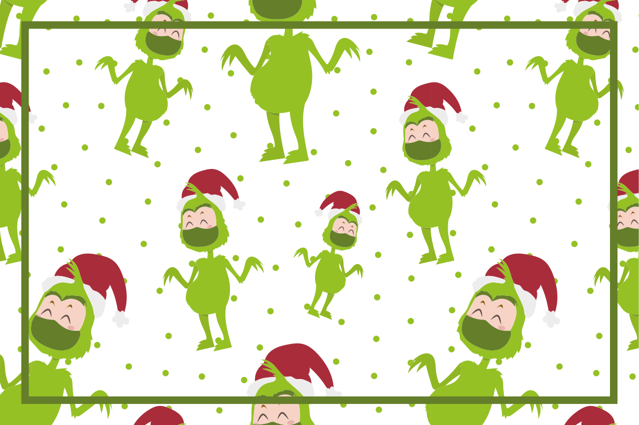 Individual mesa navideño personajes alegres del grinch - TenVinilo