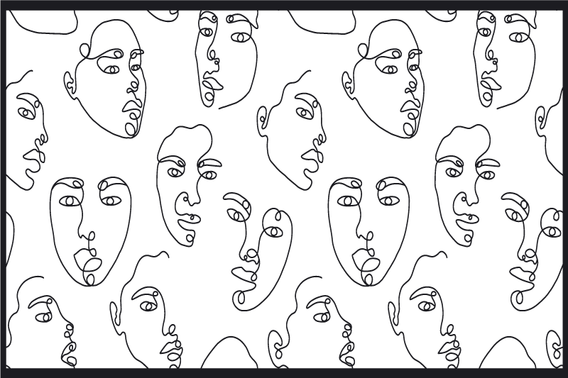 Individual mesa moderno dibujo lineal abstracto - TenVinilo