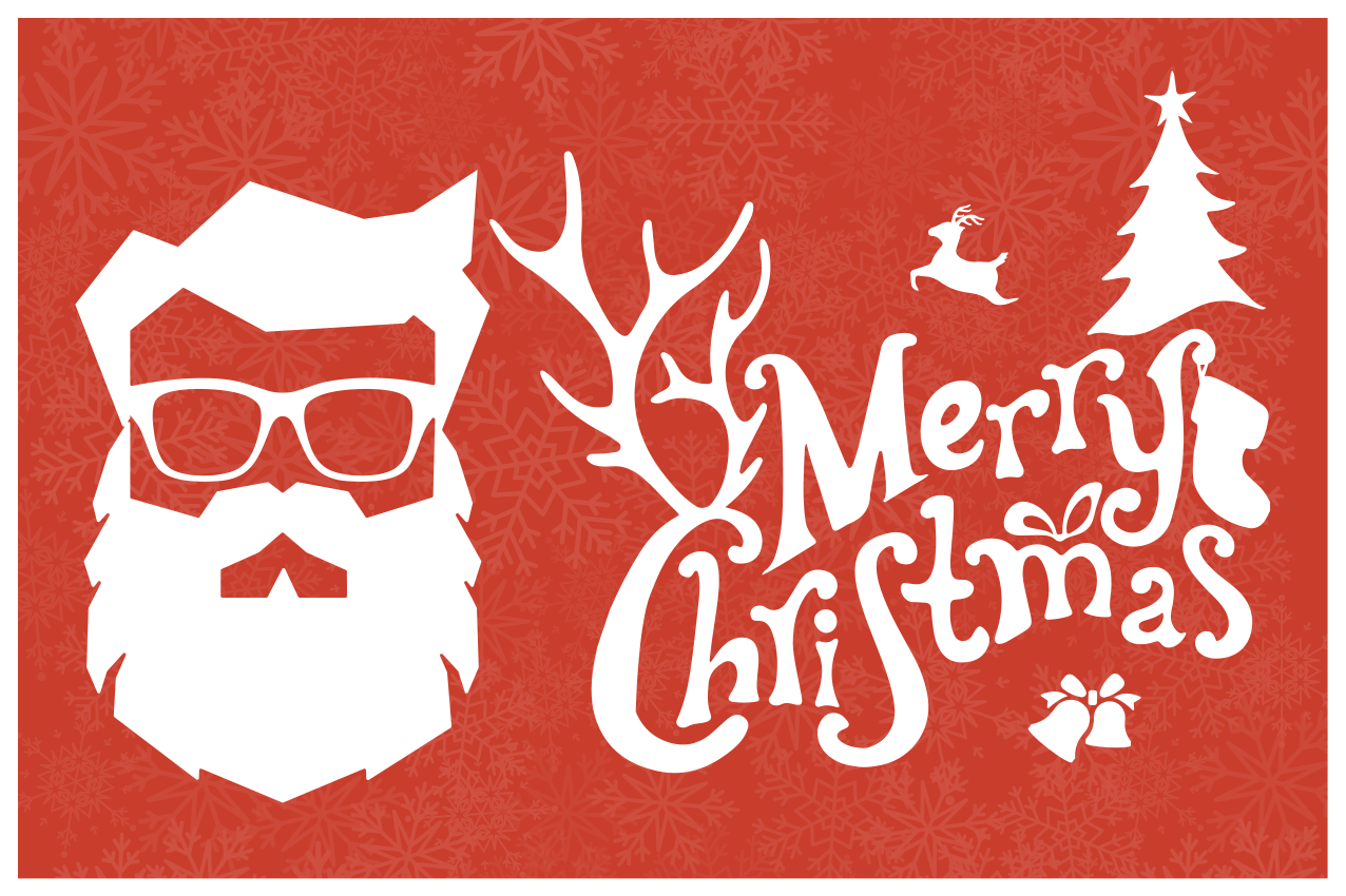 Individual mesa navideño santa con gafas - TenVinilo