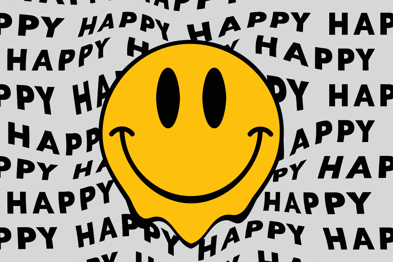 Individual de mesa frase cara sonriente feliz - TenVinilo