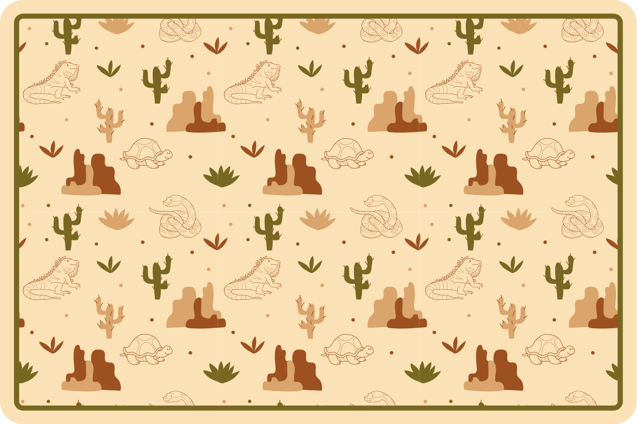 Individual mesa infantil tema de animales del desierto - TenVinilo