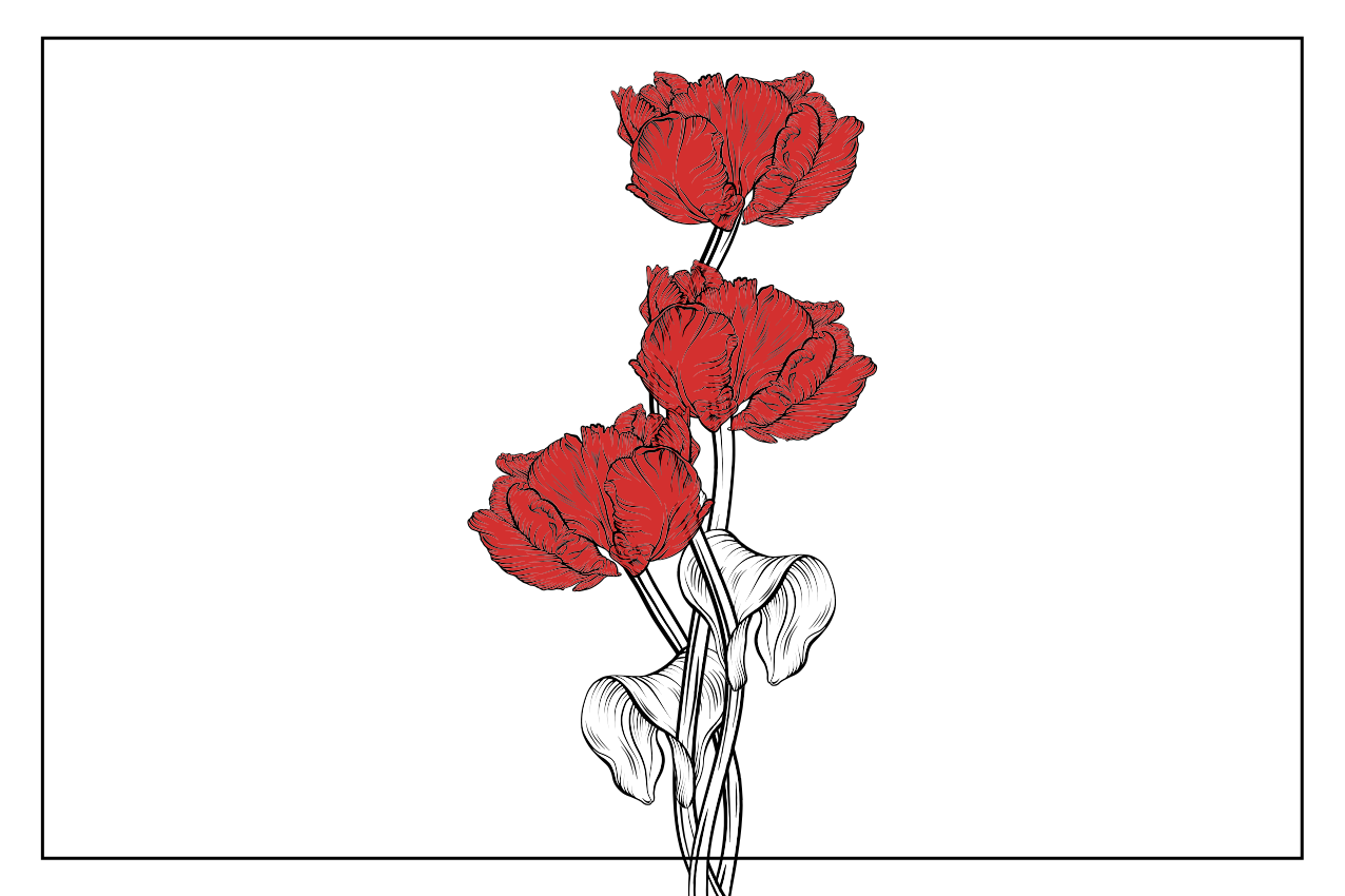 Individual mesa original arreglo floral rojo - TenVinilo