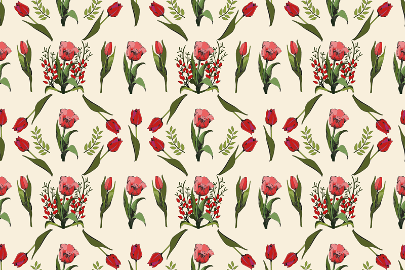 Individual mesa original cuenco rojo floral - TenVinilo